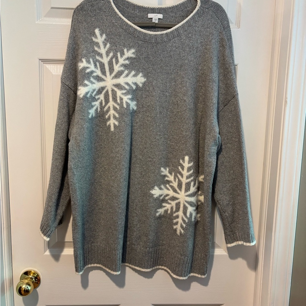 J. Jill Gray Snowflake Sweater, size XL